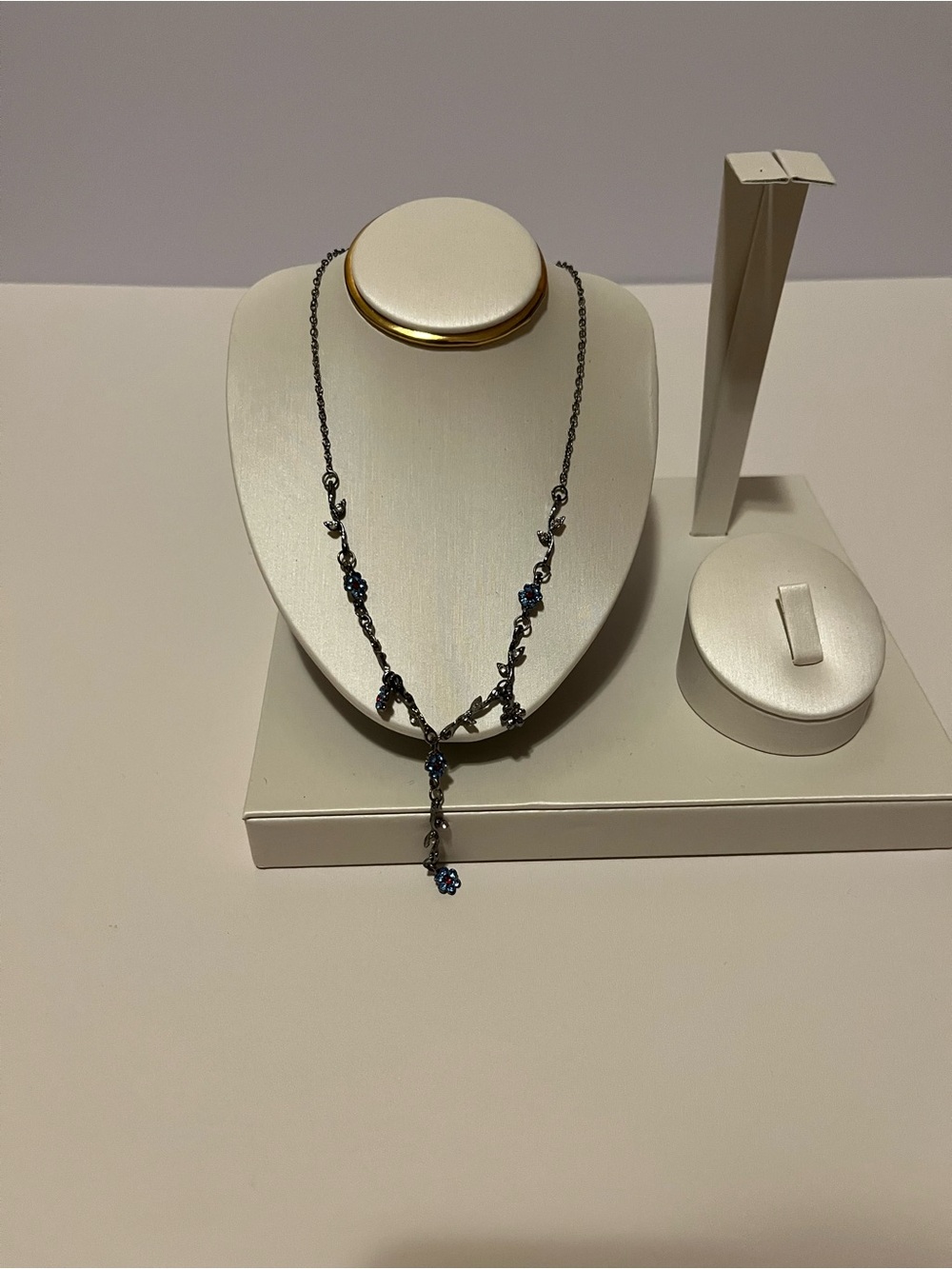Delicate Blue Flower Drop Necklace - Women Jewelry